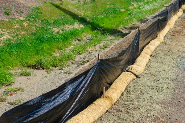 Straw Wattle Installation in Los Gatos